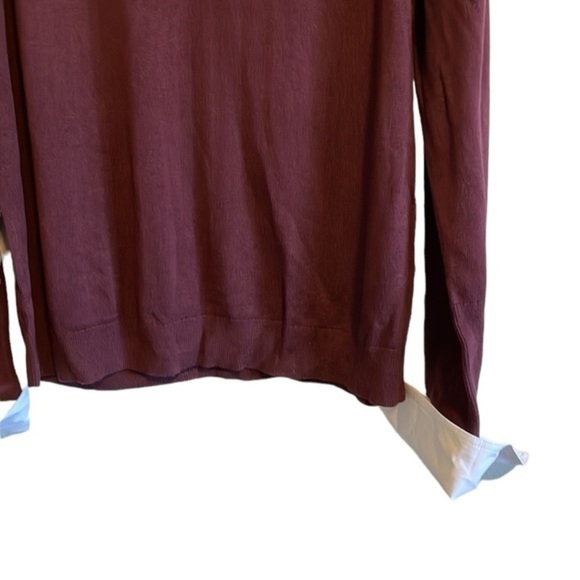 Laurie Felt Layered Sweater Women’s Size Medium Long Sleeve Preppy Burgundy - Picture 3 of 8